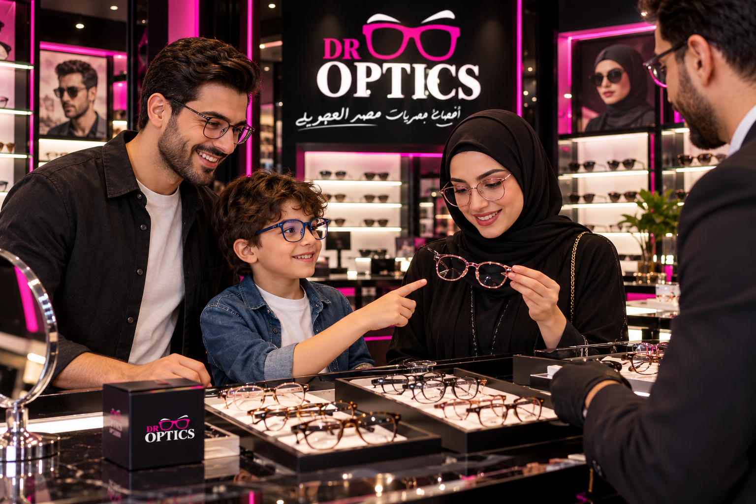 تجربة اختيار النظارات داخل DR OPTICS
