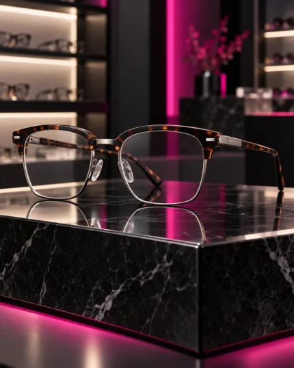 نظارة طبية رجالي DR Tortoise Half-Rim - DR OPTICS