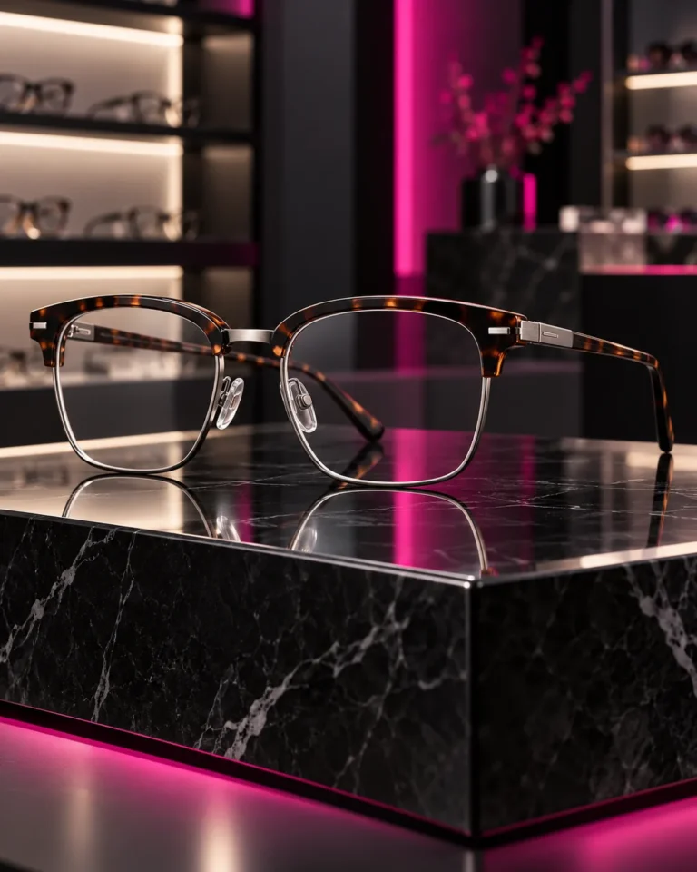 نظارة طبية رجالي DR Tortoise Half-Rim - DR OPTICS