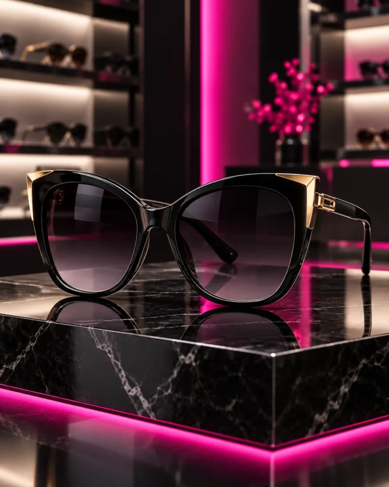 نظارة شمس نسائي DR Gold Cat Eye - DR OPTICS